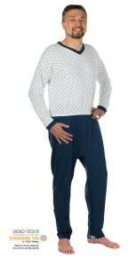 Miesten pitkä hygieniahaalari